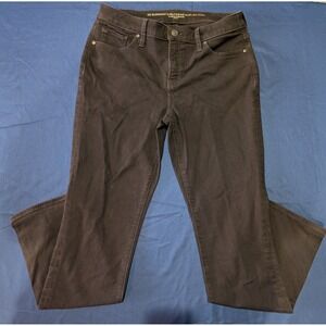 SO Slimming Chico's Girlfriend Slim Leg Jeans Women's Size 4R Dark Brown Stretch